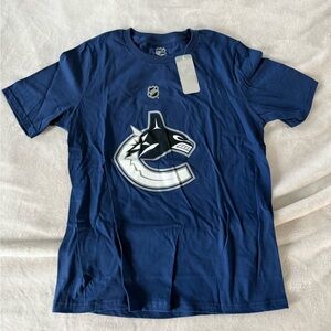 NHL Navy Blue Vancouver Canucks Logo Short Sleeve Tee